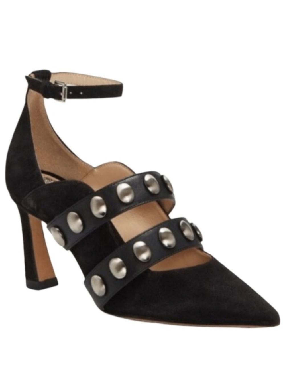Vince Camuto Krellen Studded Black Suede Heels Size 5.5